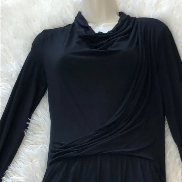 Threedots Black Drapped Dress - Picture 3 of 6
